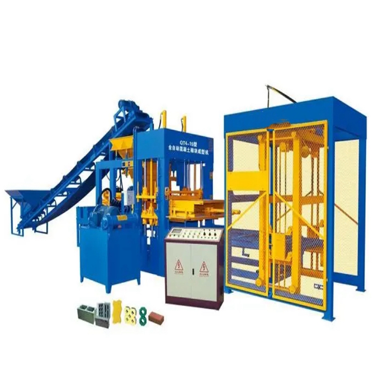 QT4-15 Fully Automatic cement brick making machine concrete hollow block  interlocking block making machine